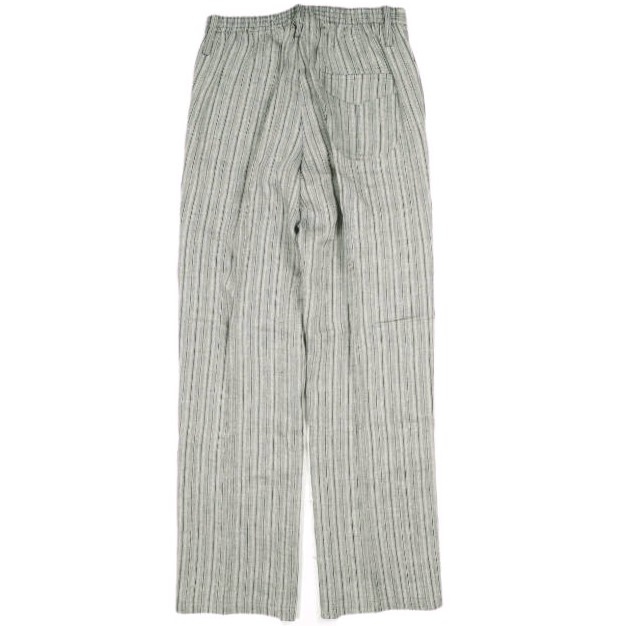 新品 well ウェル 21SS 日本製 SOMEONES CLOSET TUCKED PANTS 縞模様リネン1タックズボン下 WP21XX03 1 CHARCOAL 他愛もない ボトムス