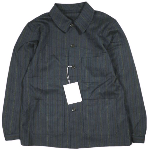 新品 un/unbient アン tatシリーズ ファーストグランスジャケット 3 Navy Stripe アンビエント ストライプ カバーオール 定価58,300円 14,058円
