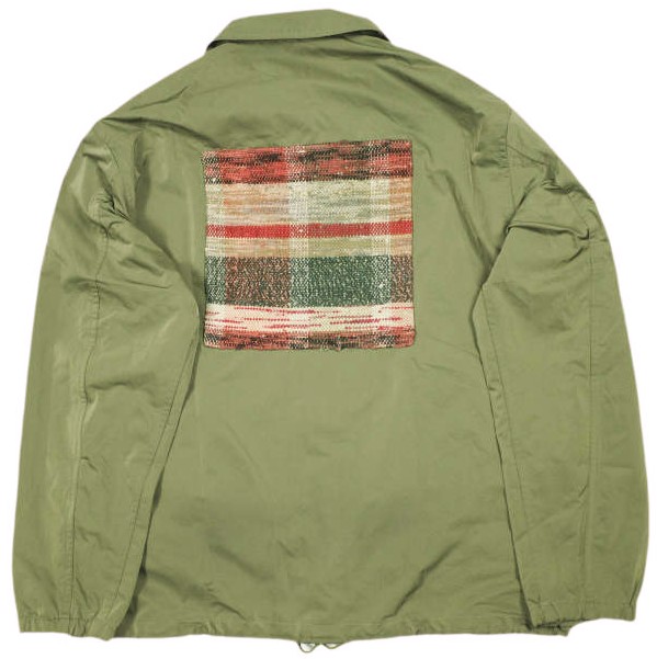 KUON クオン 日本製 裂き織りコーチジャケット SAKIORI COACH JACKET 1802J02＃B L OLIVE 襤褸 BORO 久遠 アウター【中古】【KUON】 KUON クオン 日本製 裂き織りコーチジャケット SAKIORI COACH JACKET
