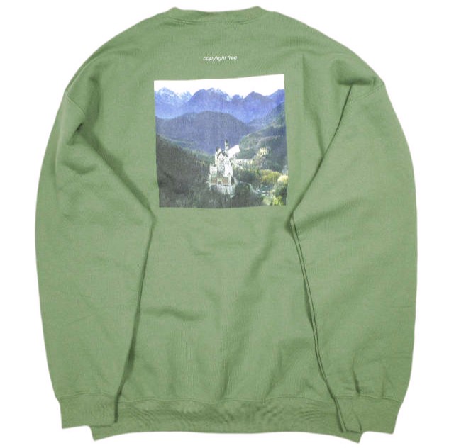 新品 CABARET POVAL キャバレーポヴァール 25AW Schloss Crewneck Blur 裏起毛 クルーネックスウェット 25AW-PVA-SW05 L Military Green