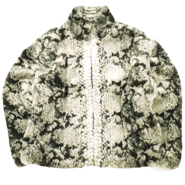 新品 Danke Schon ダンケシェーン ECO FUR STAND BLOUSON PISON パイソン柄 エコファースタンドカラーブルゾン Free BEIGE サンプル品