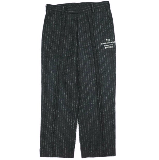sulvam x BLACK EYE PATCH サルバム ブラックアイパッチ 別注 TAILORED PANTS ブークレウール ピンストライプ テーラードパンツ L NAVY