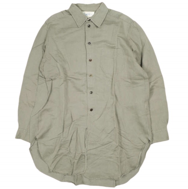 The crooked Tailor ザクルーキットテーラー REGULAR COLLAR LONG CLASSIC OVER SHIRT レギュラーカラーロングオーバーシャツ 48 GREIGE
