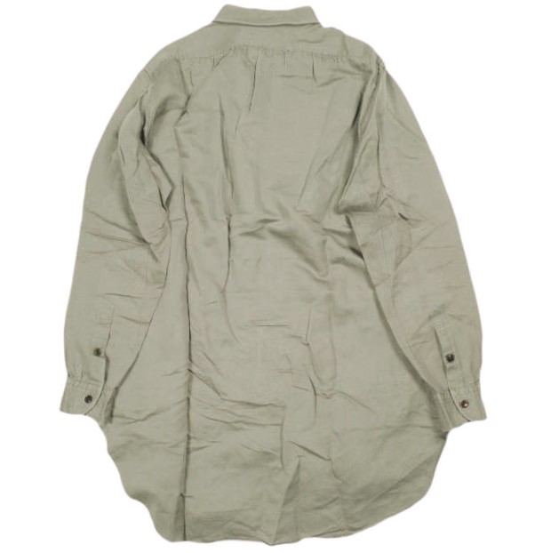 The crooked Tailor ザクルーキットテーラー REGULAR COLLAR LONG CLASSIC OVER SHIRT レギュラーカラーロングオーバーシャツ 48 GREIGE_1