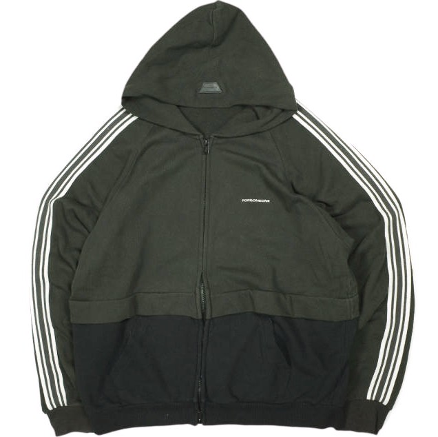 FORSOMEONE フォーサムワン 24AW 日本製 FO LAYERED SWEAT HOODIE レイヤードスウェットジップパーカー 78000968 50 BLACK 裏毛 トップス