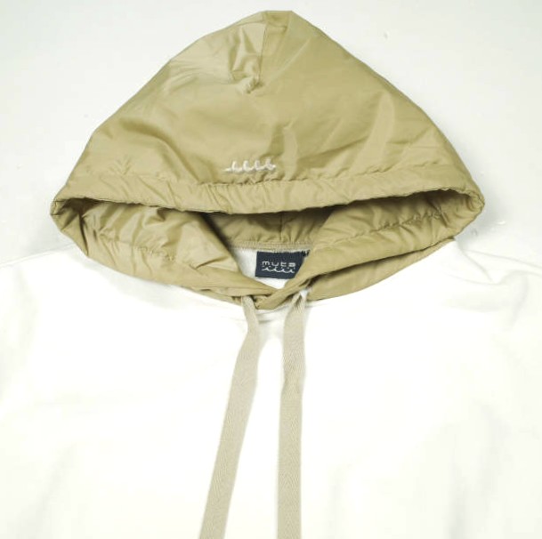 muta MARINE ムータ マリン 日本製 中綿フード切替パーカー MMJC-443065 5(M) WHITE/BEIGE 裏毛 プルオーバー ゴルフ サーフ トップス