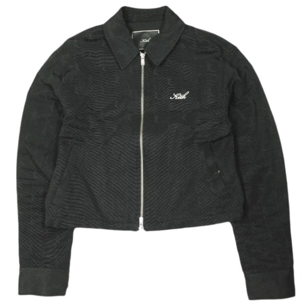 KITH NYC キス 25AW Women Corwin Script Faille Jacket ウィメンズ コーウィン スクリプト ファイユジャケット XS BLACK ジップブルゾン