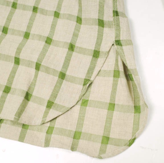 Ernie Palo アーニーパロ 23SS 日本製 BAND COLLOR P/O SHIRT チェックバンドカラープルオーバーシャツ EP05SH04 46 BEIGE 長袖 トップス