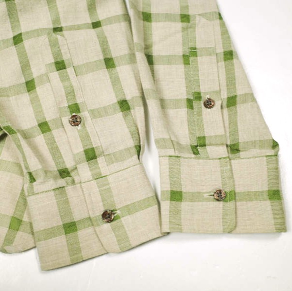 Ernie Palo アーニーパロ 23SS 日本製 BAND COLLOR P/O SHIRT チェックバンドカラープルオーバーシャツ EP05SH04 46 BEIGE 長袖 トップス