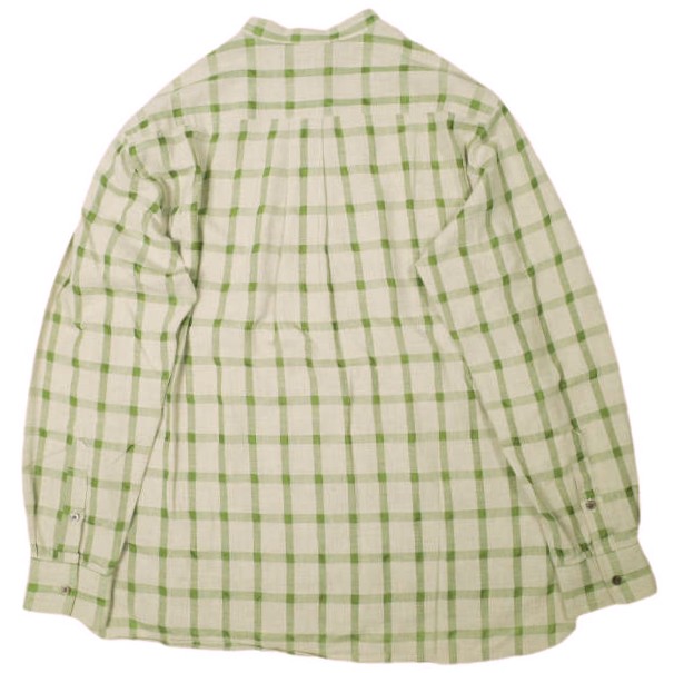Ernie Palo アーニーパロ 23SS 日本製 BAND COLLOR P/O SHIRT チェックバンドカラープルオーバーシャツ EP05SH04 46 BEIGE 長袖 トップス
