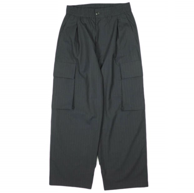IMA:ZINE x SHO NAGATA イマジン ショウナガタ Massive Easy Cargo Slacks イージーカーゴスラックス IMA23 214 L NAVY STRIPE パンツ