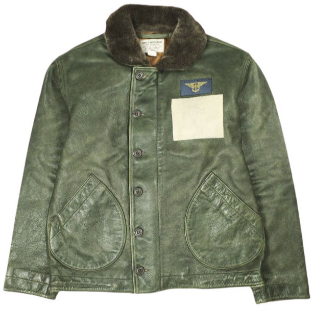 新品 RRL ダブルアールエル 26SS シアリングカラー レザージャケット MNRROTW16020194 782P05093001 S Olive Double RL デッキ