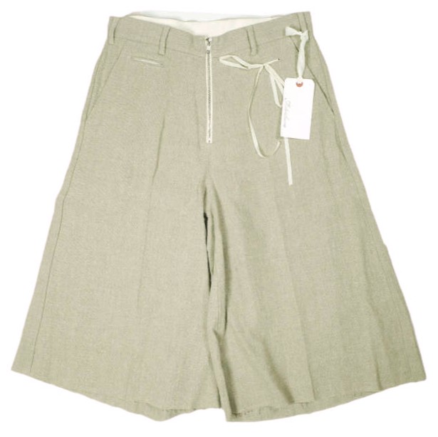 新品 Midorikawa ミドリカワ 26SS 日本製 CROPPED CULOTTES PANTS クロップドキュロットパンツ MID26SS-PT02 3 IVORY リネン ショーツ