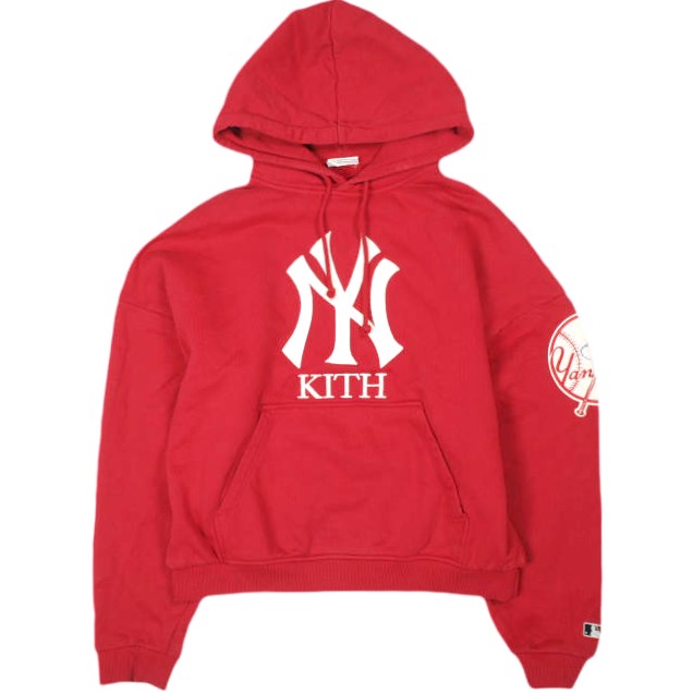 KITH NYC x The New York Yankees キス ニューヨークヤンキース 25AW Plush Fleece Cropped Braxton Hoodie S Fame MLB パーカー