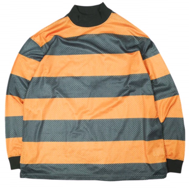SHIDEN シデン 紫電 25AW L/S Mock Neck Tee - Stripe Mesh ボーダーメッシュ モックネックロングスリーブTシャツ RW837 L ORANGE/BLACK 9,590円