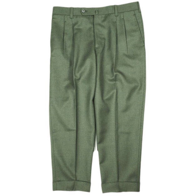 IGARASHI TROUSERS イガラシトラウザーズ WOOL 2PLEATS TAPERED TROUSERS ウール2プリーツテーパードトラウザーズ ビスポーク品 Olive