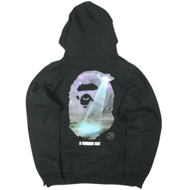 A BATHING APE ア ベイシング エイプ BAPE GALAXY UFO PULLOVER HOODIE 裏起毛 スウェットプルオーバーパーカー 001PPH301012X M BLACK