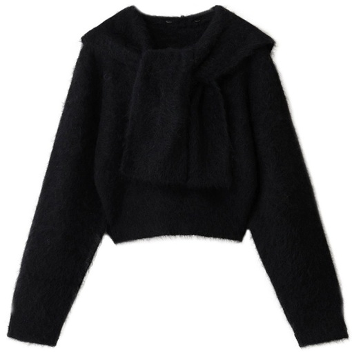 新品 PRANK PROJECT プランクプロジェクト 25AW Alpaca Blend 2-Way Hoodie アルパカブレンド2WAYフーディ 31252365612 BLACK ニット 13,244円