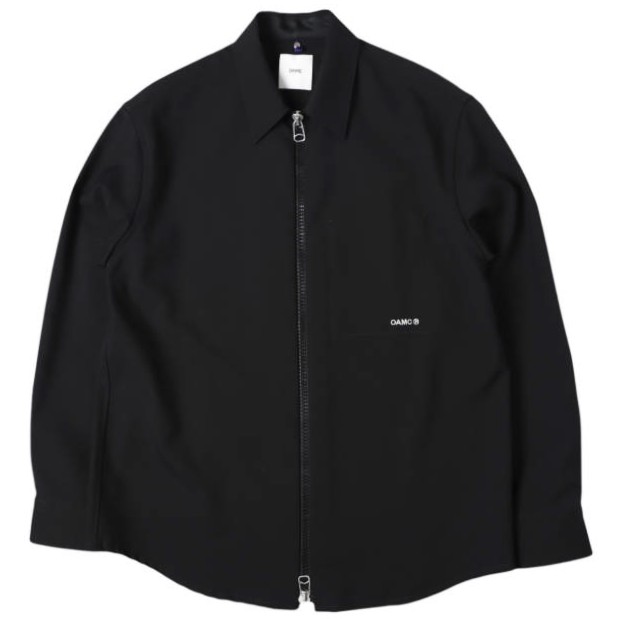 OAMC オーエーエムシー 23AW イタリア製 Ian Shirt トロピカルウール ジップアップシャツ ジャケット 23A28OAU58 LANOA028 L BLACK 26,980円