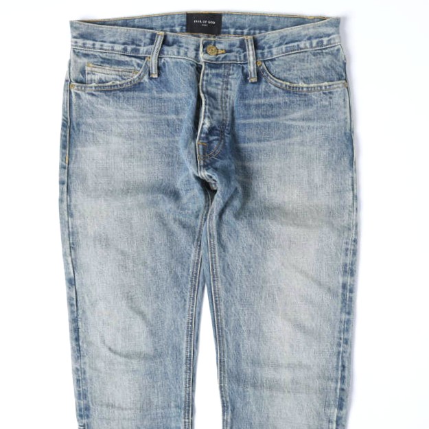 FEAR OF GOD フィアオブゴッド SELVEDGE DENIM BLEACH VINTAGE JEAN 裾 
