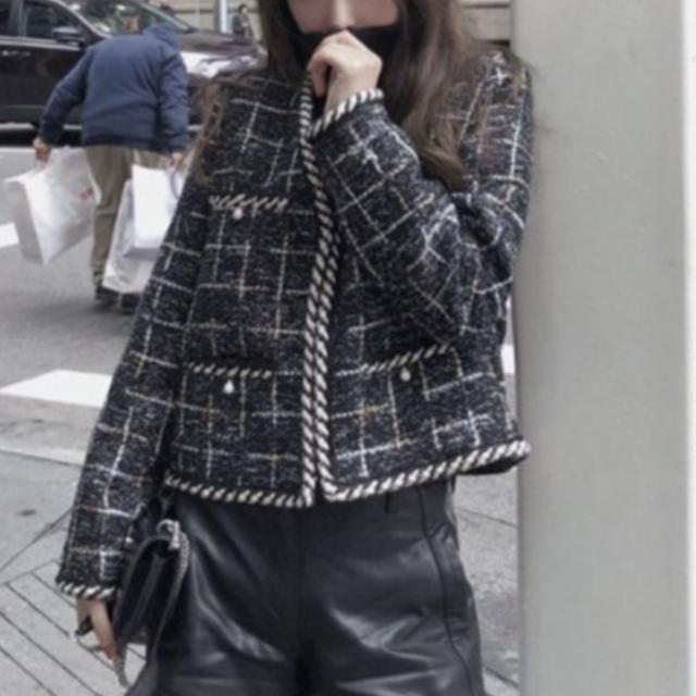 春 アウター レディース ツイードジャケット レディース 春 フォーマルスーツ ママスーツ 大きいサイズ ブラック ノーカラージャケット の通販はau Pay マーケット Prism One Au Pay マーケット店