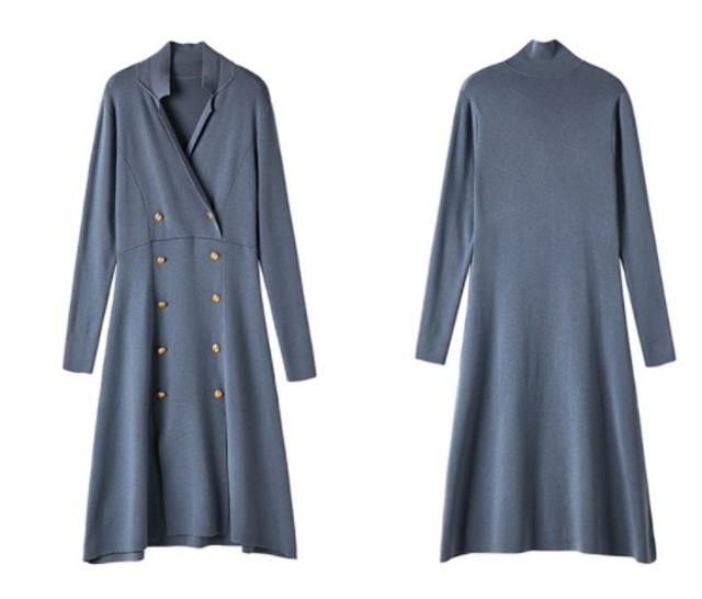 ニット ワンピース レディース Vネック 英国風 クラシック メタルボタン ロングスリット ハイウエスト Vネック ミニ ひざ丈 襟付き カジの通販はau Pay マーケット Prism One Au Pay マーケット店