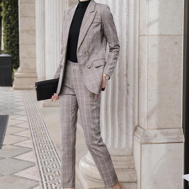 パンツスーツ レデイース チェック セットアップ スーツ レディース フォーマル パンツスーツ おしゃれ チェック柄 韓国 カジュアルスーの通販はau Pay マーケット Prism One Au Pay マーケット店