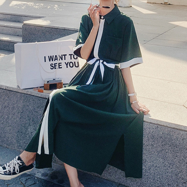 大きいサイズのレディースシャツワンピース Aライン ロングワンピース 無地 半袖 マキシワンピース ワンピース 夏秋 襟付き おしゃれの通販はau Pay マーケット Prism One Au Pay マーケット店