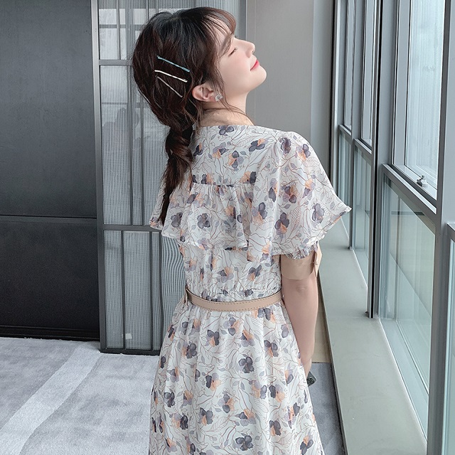 シャツワンピース ロング丈 半袖 大人かわいい 肩フリル ワンピース 花柄 ウエストマーク フェミニン 春夏 パステルカラーの通販はau Pay マーケット Prism One Au Pay マーケット店