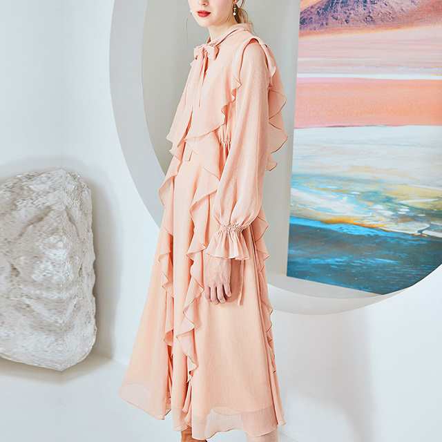 シャツワンピース ロング丈 長袖 大人かわいい 肩フリル ワンピース Vネック 袖フリル 無地 ボウタイ Xライン お嬢様 春秋の通販はau Pay マーケット Prism One Au Pay マーケット店 シャツワンピース ロング丈 長袖 大人かわいい 肩フリル ワンピース Vネック 袖フリル 無地 ボウタイ Xライン お嬢様 春秋の通販はau Pay マーケット Prism One Au Pay マーケット店