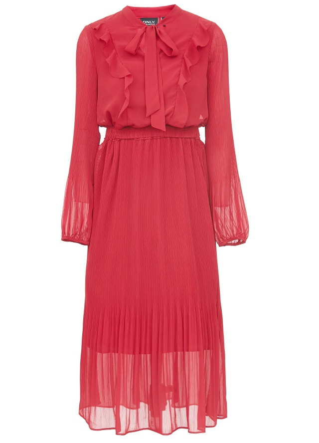 シャツワンピース ロング丈 長袖 大人かわいい 肩フリル ワンピース Vネック ボウタイ 無地 フレア プリーツ 透け きれいめの通販はau Pay マーケット Prism One Au Pay マーケット店