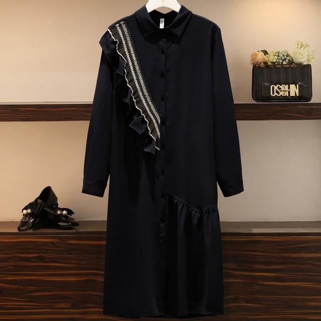 シャツワンピース 長袖 大人かわいい 肩フリル ワンピース セーラーカラー ショート丈 フリル レディース 秋冬 ゆったり 大きいサイズ の通販はau Pay マーケット Prism One Au Pay マーケット店