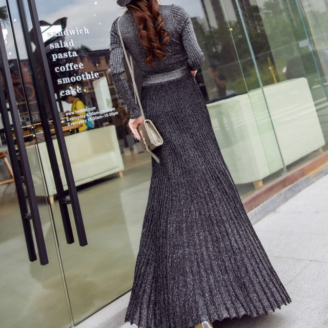 春新作 ニットワンピース ロング カシュクール プリーツ プリーツワンピース 長袖 ひざ下丈 ロング丈 ミモレ丈 冬 お呼ばれ オフィス きの通販はau Pay マーケット Prism One Au Pay マーケット店