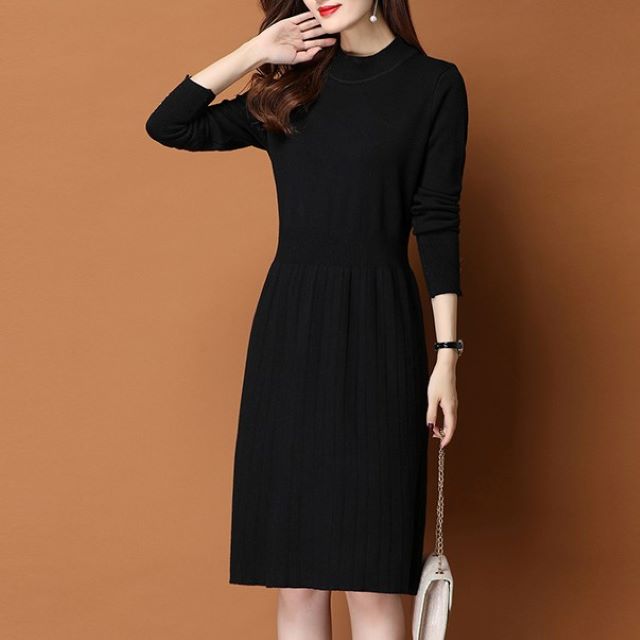 半額品 春服 レディース ワンピース ニットワンピース ロング 長袖 冬春 30代 40代 ワンピース レディース ニット ハイネック 無地 長袖 プリー 魅了 Arnabmobility Com