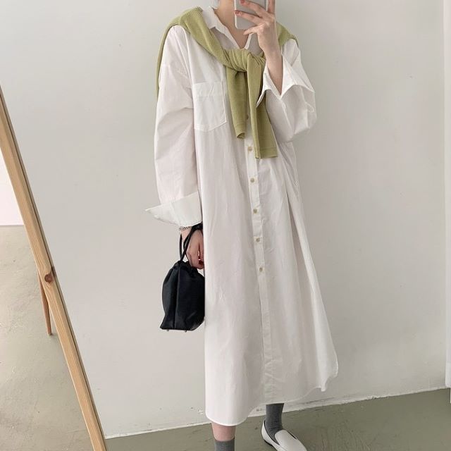 ロング シャツ ワンピース ロング丈 シャツ ワンピース 大きいサイズ 羽織シャツ シャツ レディース ワンピース レディース 無地 長袖 Vの通販はau Pay マーケット Prism One Au Pay マーケット店