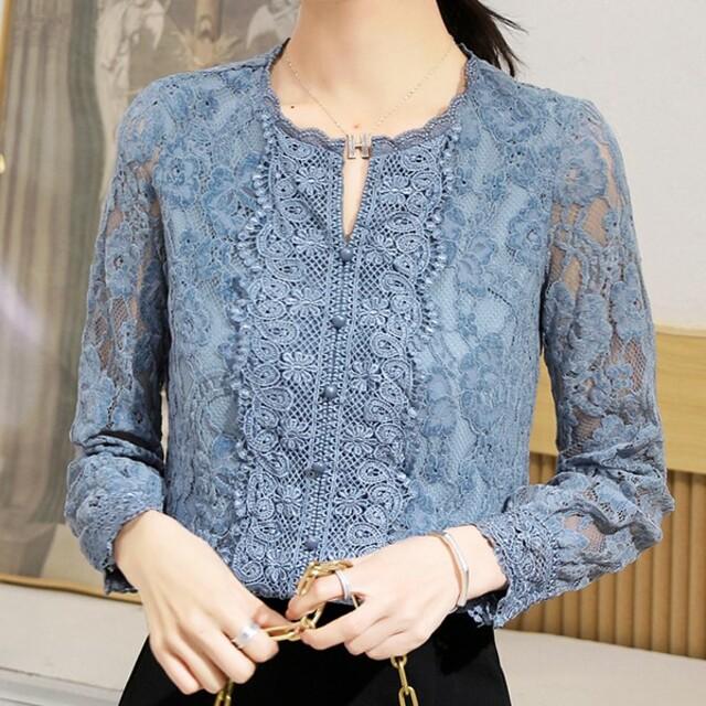秋冬 レディース シースルー トップス 大きいサイズ 花柄 レース 刺繍 ブラウス レディース 長袖 秋冬 ラウンドネック おしゃれの通販はau Pay マーケット Prism One Au Pay マーケット店