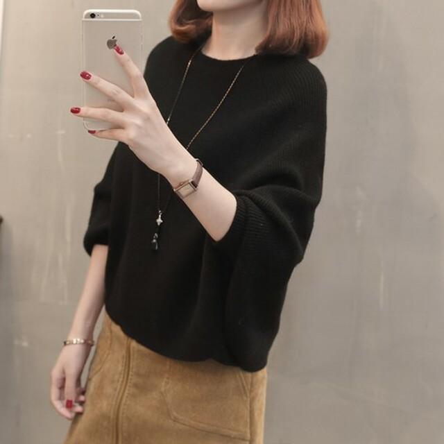 秋服 レディース ニット ドルマンニット 長袖 レディース ラウンドネック ゆったり 体型カバールーズ シンプル オシャレ オフィス 秋冬 の通販はau Pay マーケット Prism One Au Pay マーケット店