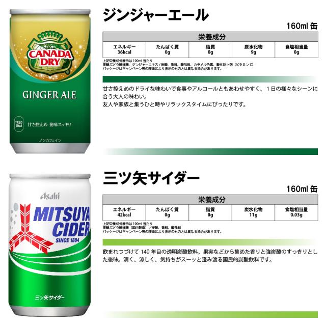 送料無料 】 炭酸飲料 缶ジュース ミニ缶 160ml 13種 A 計30本