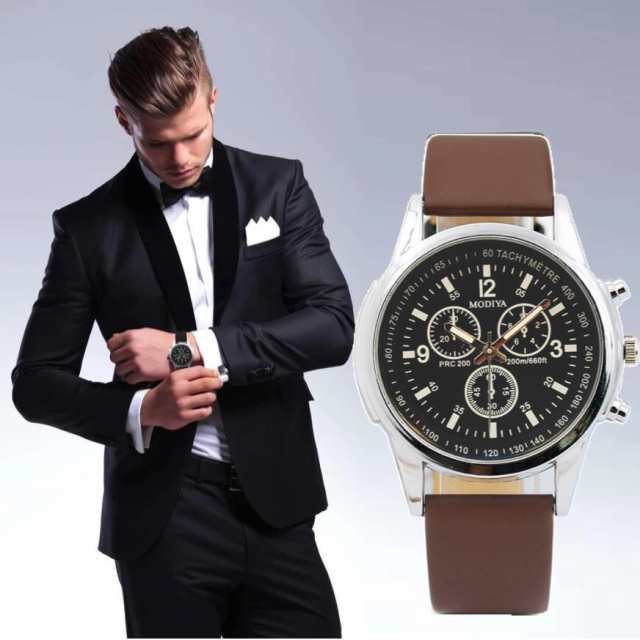 腕時計 メンズ クォーツ腕時計 高品質 ゴムベルト ファッション時計 ビジネス ウォッチ ブラック ブラウン 人気 ブランド の通販はau Pay マーケット T Nストアー