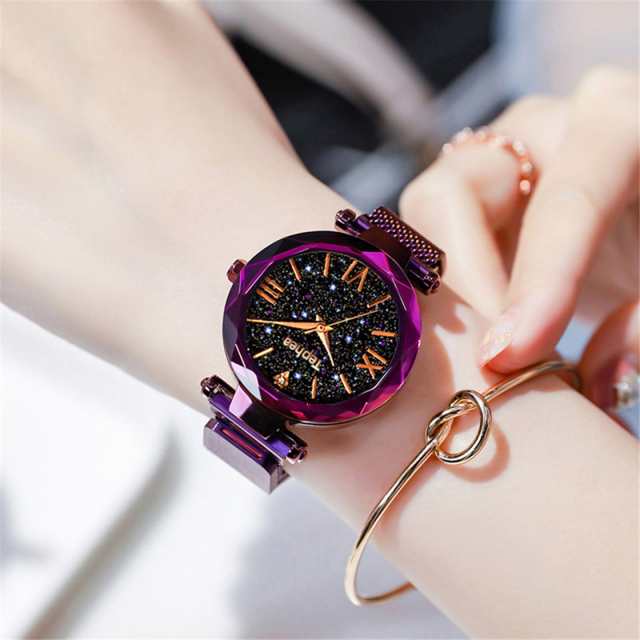 レディース 腕時計 丸超薄型 ファッション 耐水 海外輸入品 星空