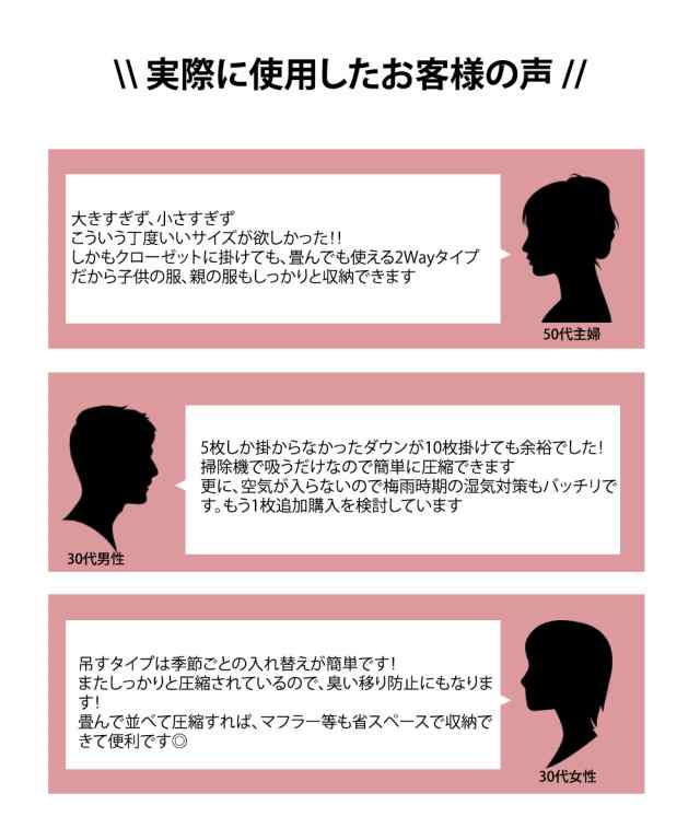 吊るせる衣類圧縮袋10枚組 大サイズ4枚 中サイズ6枚 衣類 圧縮袋