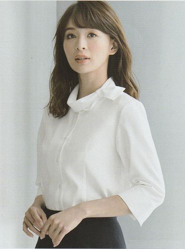 事務服 ブラウス リボン付き レディースブラウス7分袖 事務服 制服 リボンループに通します アンジョアの通販はau Pay マーケット 制服専門店 楠橋白衣