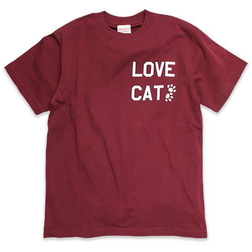 Tシャツ メンズ レディース 半袖 猫 Love Cat Pk Ver ワインレッド ネコ ねこ 猫柄 雑貨 メール便 Scopy スコーピーの通販はau Pay マーケット Scopy