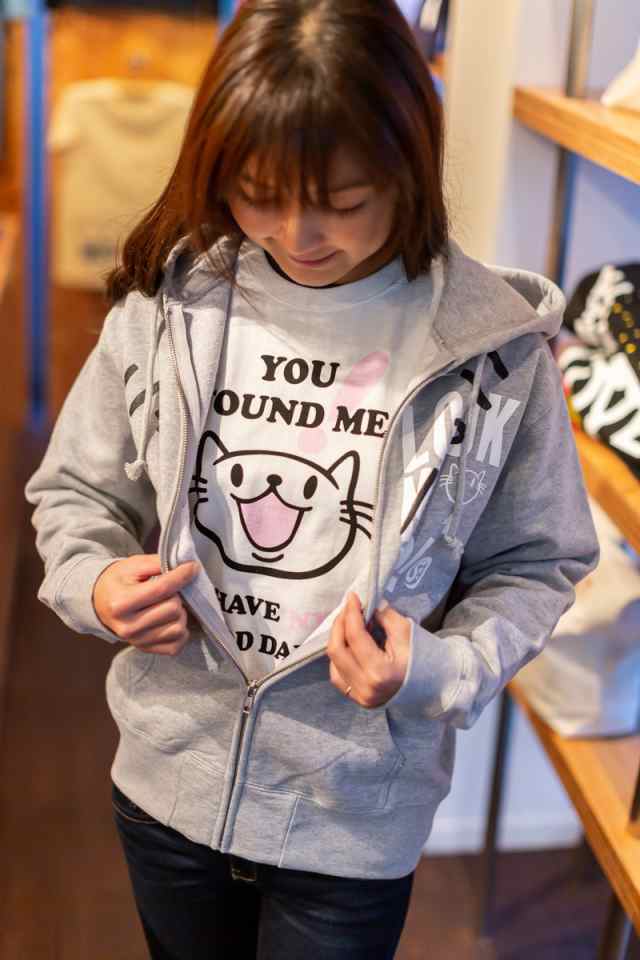 Tシャツ パーカー セット 猫 FOUND ME ＋ LOOK ME UP ネコ ねこ 猫柄 ...