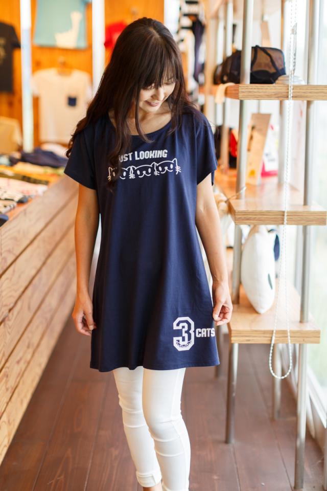 レディース Tシャツ ワンピース 猫 3cats ネイビー ネコ ねこ 猫柄 雑貨 メール便 Scopy スコーピーの通販はau Pay マーケット Scopy
