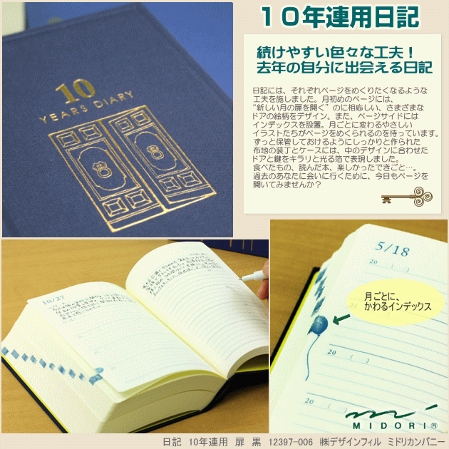 市場 ポイント20倍 まとめ 日記 ミドリ 10年連用