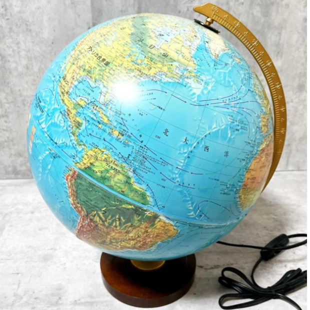 リプルーグル リビングストン型 地球儀（日本語版）/照明付・山岳隆起