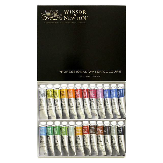 ウィンザー＆ニュートン　透明水彩絵具 24色セット