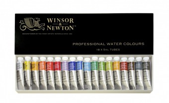 【10%off】ウィンザー&amp;ニュートン 水彩絵具 18色セット