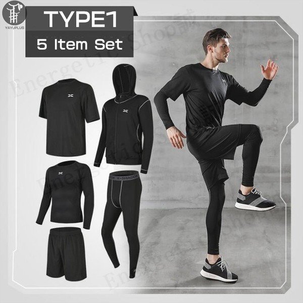 5点セット トレーニングウエア メンズ フィットネス スポーツウェア 5点セット ランニングウェア ウォーキング ヨガウェア 吸汗 速乾の通販はau Pay マーケット ココ商店